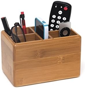 Lipper International 1802 Bamboo Wood 5-Compartment Office and Home Organization Caddy, 6 1/2" x 4" x 4 1/4" - Image 2