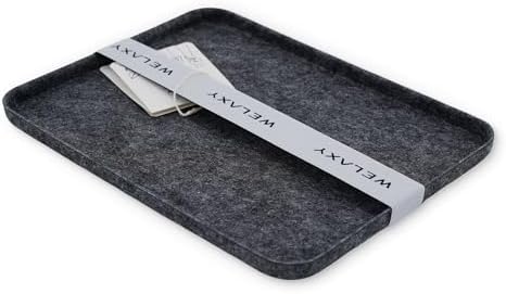 Welaxy felt tray Charcoal Lid for Storage Bin Drawer Organizer Cap of Box by Welaxy