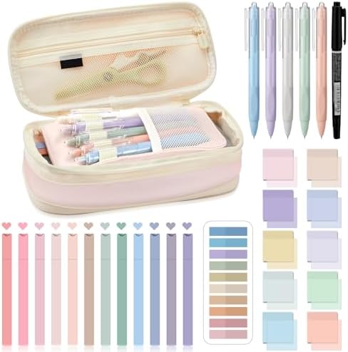 Jutom 39 Pcs Aesthetic Book Annotation Kit, Pink, Cute Style by Jutom