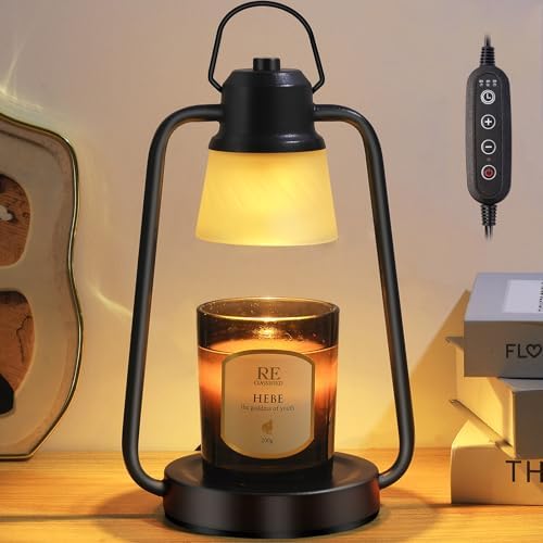 Candle Warmer Lamp with Timer Dimmer - Birthday Gifts for Women, Electric Wax Melt Warmer Lamp for Jar Candles, Vintage Candle Lamp Warmer with 2 Bulbs, House Warming Gifts New Home Decor by MAOYUE