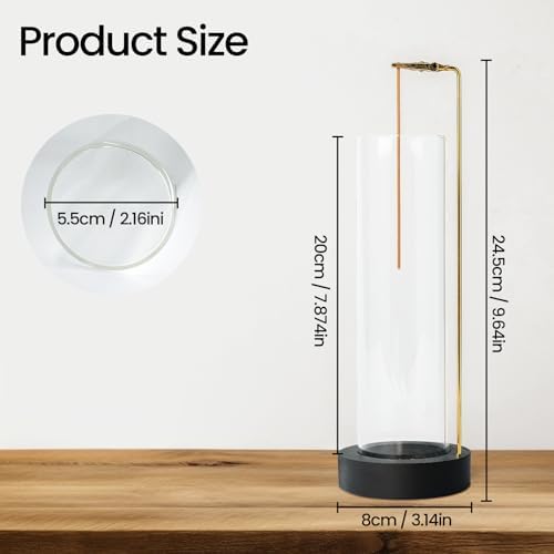 Incense Holder for Sticks, Anti-Ash Flying Incense Burner with 30 Incense Sticks, Detachable Glass Ash Catcher (Black, 2Pcs - Image 2