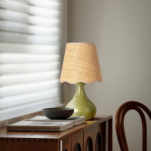 Green Small Touch Control Table Lamp for Bedroom,Green Bedside Lamps for Nightstand,Cute Mini Small Table Lamps for Small Spaces with Scalloped Shade for Kitchen Counter,Bookshelf,Living Room - Image 5