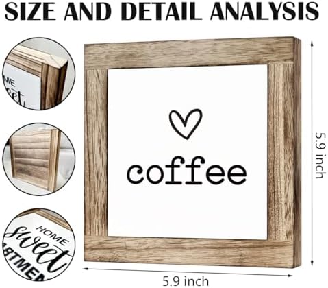 Coffee Decor Set, Wooden Box Signs for Home Decor, Freestanding Coffee Sign for Table Shelf Desk Counter, Cafe Sign, Coffees Lover Home Kitchen Decors - Image 2