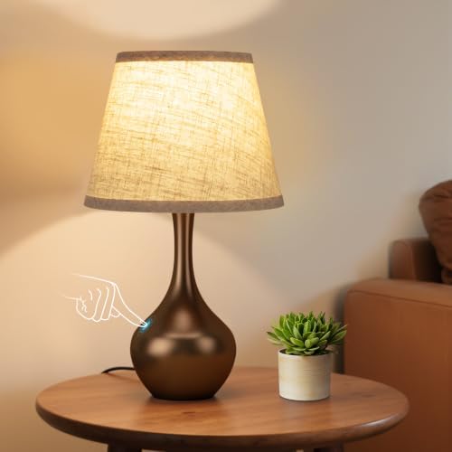 16.1" Touch Table Lamp for Nightstand, 3 Way Dimmable Small Bedroom Lamp by SeealleLighting