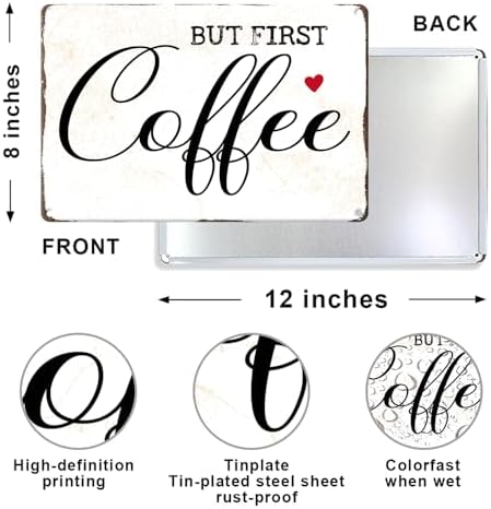 Coffee Metal Tin,But First Coffee Sign - Image 2