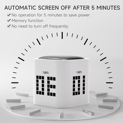 Rotating Productivity Timer, 5, 10, 30, 60 Minute Presets, Desk Cube - Image 7