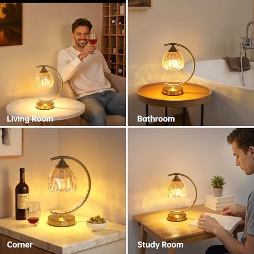 Shenmoyl Tulip Table Lamp, 5200mAh Cordless Touch Control Table Lamp with 3 Color Temps & Stepless Dimming, Rechargeable Battery Table Lamp for Living Room, Bedroom, Office, Shelf (Amber Tulip) - Image 5