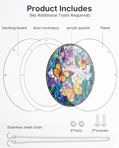 Acrylic Jigsaw Puzzle Suncatcher - Butterfly Garden - Image 5