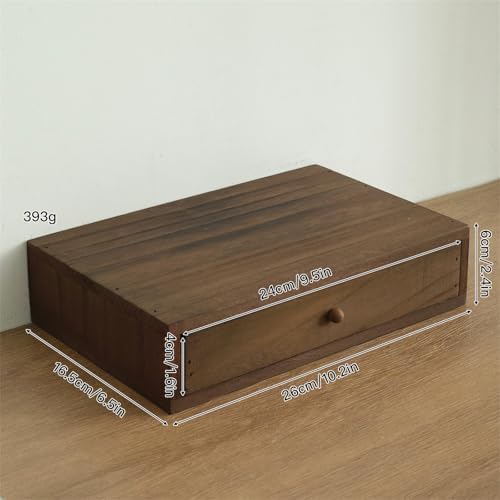 Wood Desk Box with Multiple Compartments Practical Wooden Desktop Organiser for Bookshelf or Countertop Display Wooden Desktop Planner - Image 7