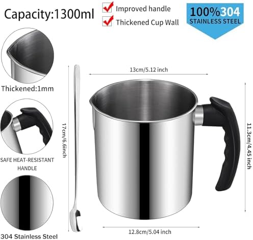 DINGPAI Candle Making Pouring Pot, 44oz Double Boiler Wax Melting Pot - Image 2