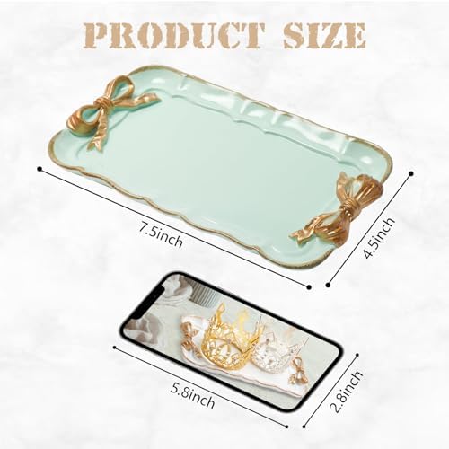 Warmtree Bow Jewelry Tray, Coquette Trinket Dish, Vanity Decor - Image 2
