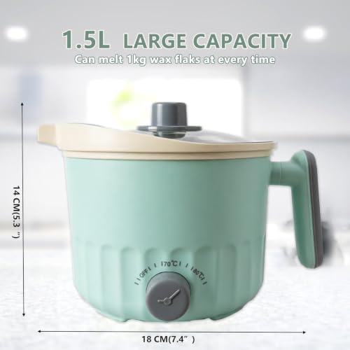 GUILOPOER Wax Melter with Pour Spout, Candle Making Kit for Adult Beginners, 1.5L Large Capacity, for Making Candles and Soaps, Kit Includes Wax Melting Pot(Green) - Image 5