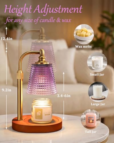 Hong-in Candle Warmer Lamp with Timer, Birthday Gifts for Women, Purple - Image 3