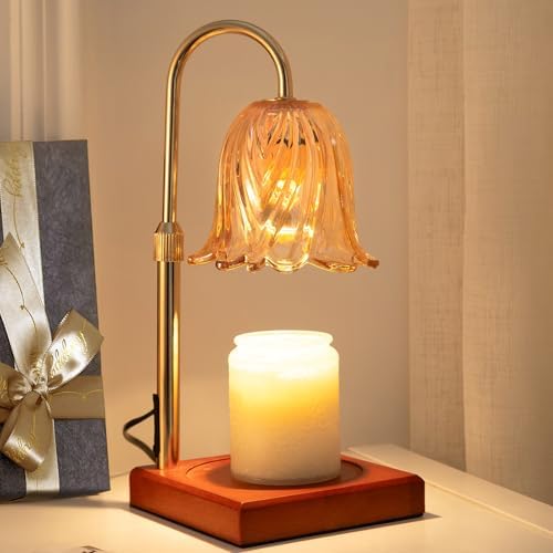 GODONLIF Flower Candle Warmer Lamp with Timer, Gold Electric Candle Lamp by GODONLIF