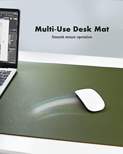 YSAGi Double-Sided Desk Mat, Eco Cork Desk Protector, Large Mouse Pad, Waterproof Blotter, Writing Pad for Office/Home (23.6"x13.7", Olive Green + Cork) - Image 5