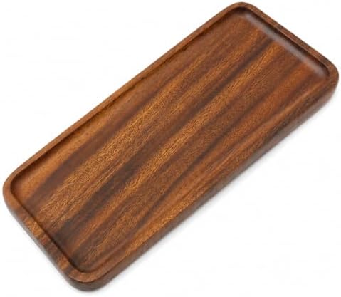 Walnut Serving Tray, Solid Wood Bathroom Vanity Tray, 11.8 x 4.7 in by Unknown