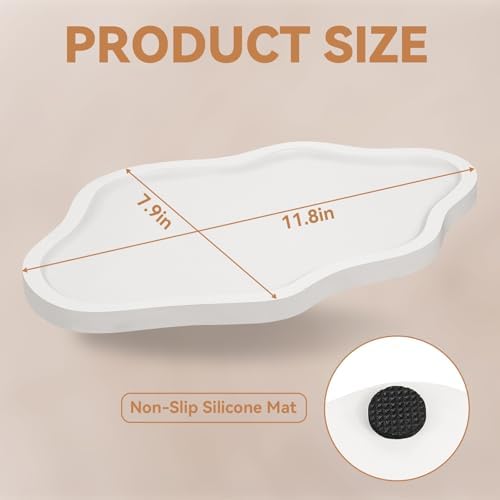 Small Decorative Tray Wood Decorative Serving Tray for Candles Perfume, Cloud Wooden Jewelry Tray Trinket Dish, Wooden Trays for Coffee Table Home Decor - Image 3