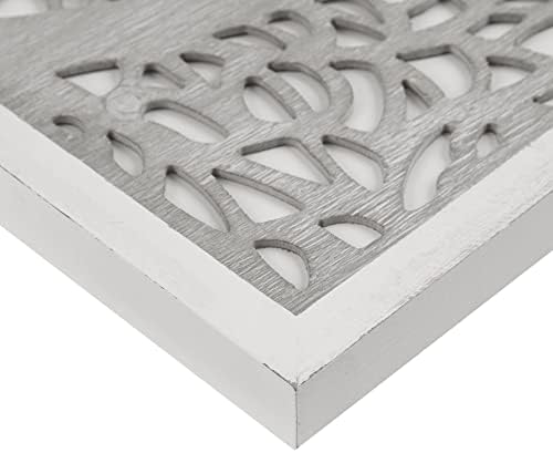 Madison Park Laurel Wall Art - Laser Cut Carved Botanical Tree Branches, Genuine Fir Wooden Framed, Rustic Finish - Modern Farmhouse Décor for Living Room, Ready to Hang Panel, 12 x 36, Natural Grey - Image 5