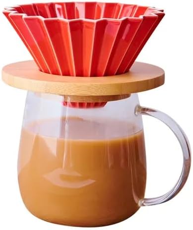 Origami Filter Cup,Ceramic Pour Over Coffee Maker, Non-Electric Pour Over Coffee Dripper, Easy Manual Brew Maker, Single Cups Porcelain for Home, Cafe, Camping, Coffee Gifts (pink) - Image 4