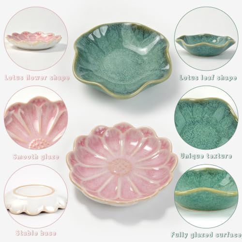 2Pcs Ceramic Lotus Leaf Jewelry Trays, Decorative Ring Trinket Dish - Image 6