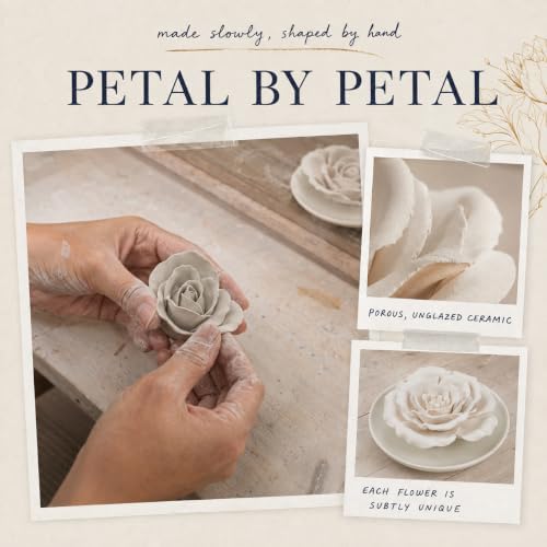 Passive Diffuser for Essential Oils, Ceramic Flower Decor(Peony) - Image 4