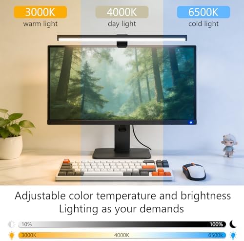 Monitor Light Bar, Eye-Care USB Computer Monitor Lamp for Home Office Gaming, 15.7'' Ultrawide LED Light, 3 Color Temperatures Stepless Dimming Screen Bar - Image 4