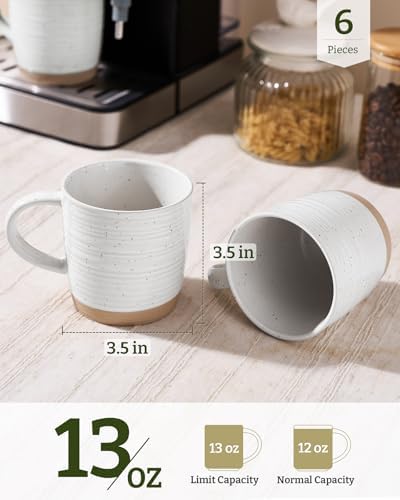 famiware Coffee Mugs Set of 6, 13 oz Mug Set, Ceramic Cup Set with Handle - Image 4