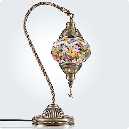 Yarra-Decor Turkish Moroccan Mosaic Lamp, Stained Glass, Bronze, Blue1 - Image 7
