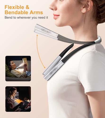 Gritin Book Light, Eye Caring 4-Color&5-Brightness Neck Light Reading Light - Image 6