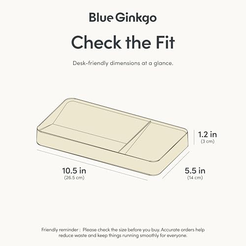 BLUE GINKGO Desk Organizer Tray, Beige, Made in Korea - Image 3