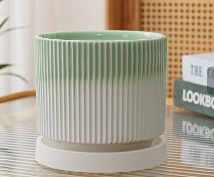 Cuteforyou 3.75 Inch Modern Textured Ceramic Succulent Planter Pot (No Plant Included) – Perfect for Small Plants, Cacti & Desk Decor – Lightweight & Durable，Blue - Image 2