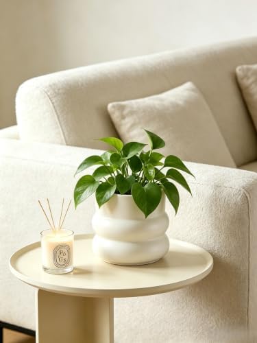 Ceramic Plant Pot,6 Inch Planters for Indoor Plants,Ceramic Planter Flower Pots with Drainage Hole,Home Office Garden Décor,(Pale Beige,Inner-pots not Larger Than 5 Inch) - Image 3