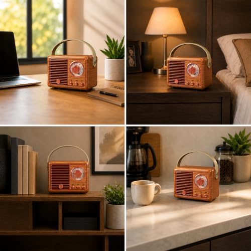 Dosmix Retro Bluetooth Speaker,Vintage Decor,Small Gift for Women Men Teens - Image 3
