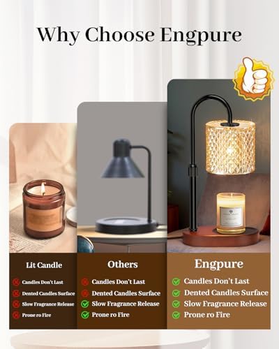Engpure Candle Warmer Lamp with Timer Dimmer Height Adjustable for Women Birthday Gift, Mothers Day Gift, House Warming Gifts New Home Decor, Electric Candle Warmer Gifts for Women - Image 4
