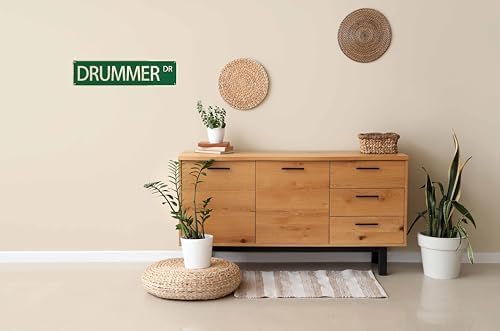 Classic Drummer Street Metal Sign 4x16 in Wall Art for Music Lovers Installation for Home Decor - Image 5