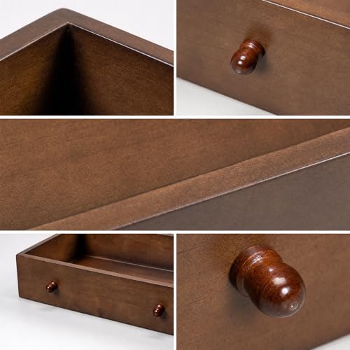 Wooden Mail Organizer with Drawer for Desk and Countertop - Image 3