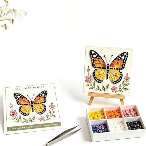 Cottage Garden Mosaic DIY Kit – Watering Can Mosaic Art Kit，Butterflies - Image 2