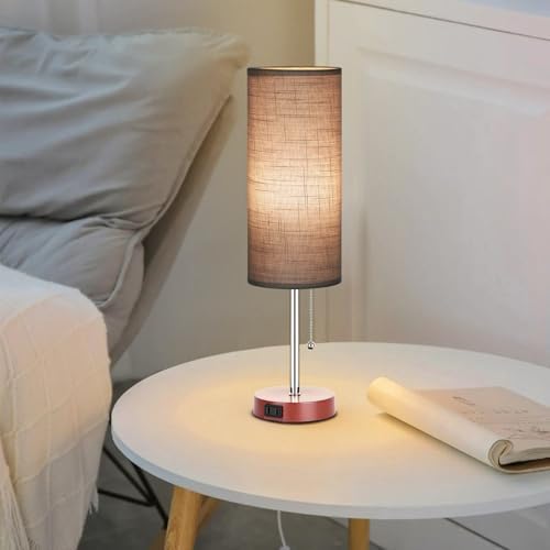 Dott Arts 18" Table Lamp for Bedroom, 3-Color Bedside Lamps with Pull Chain - Image 5