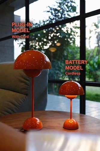 Modern Flower Bud Lamp,Big Mushroom Table Lamp, 20" Tall, Plug-In, Chrome - Image 2