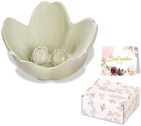 Ceramic Jewelry Dish Tray Ring Holder Trinket Dish Birthday Gifts for Women by WELOCMETOBINOSTER