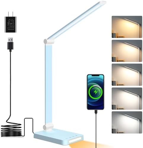 LED Desk Lamp with USB Ports,Touch Desk Lamps for Home Office with 5 Modes by DottArts