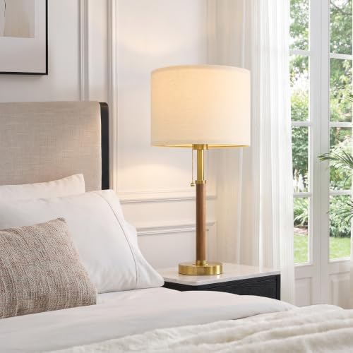 Wood Table Lamps 22" Mid Century Modern Lamps for Bedroom Living Room Lamps - Image 5