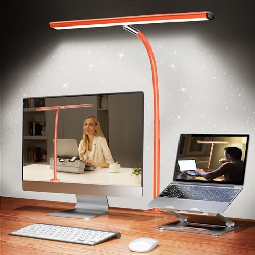 Airlonv LED Desk Lamp with Clamp, 17" Stepless Dimming Light, Orange by Airlonv