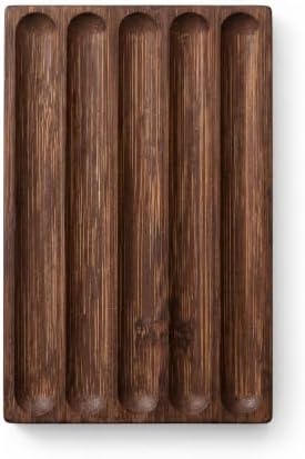 Pen holder Organizer of Office desks,Walnut Desk Pen Stand,Wave Pen TrayOffice Accessory,Teacher Gifts,Suitable for School,Home,Office Desktop Art Accessories (Walnut-5 Grid) - Image 6
