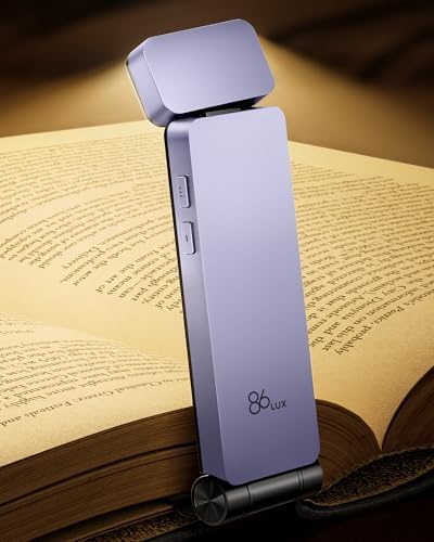 86lux Book Light, Rechargeable Clip-On LED Reading Light for Bed by 86Lux
