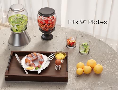 Fibogollo Walnut Wood Serving Trays with Metal Handles(Medium) - Image 4