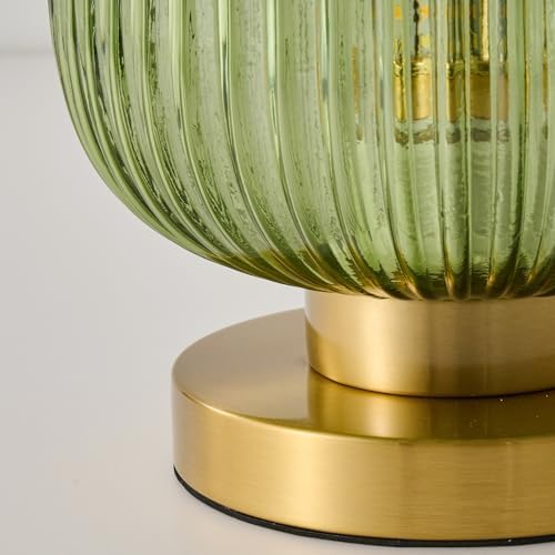Mid Century Modern Table Lamp, 8" Globe Green Glass Lamp Plug in - Image 4
