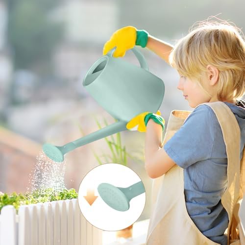 Plastic Watering Can - for Indoor and Outdoor House Plant Garden - with Long Spout - 1/2 Gallon - Light Green - Image 3