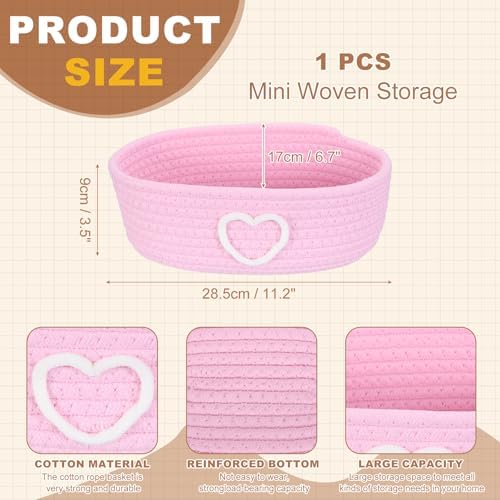 uxcell Rectangular Rope Basket 11.2x6.7x3.5inch Small Woven Baskets - Image 2