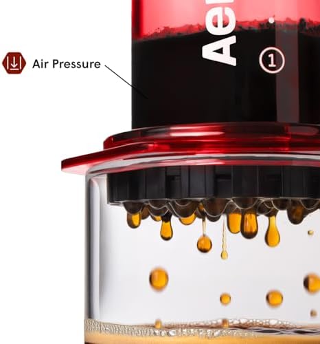 AeroPress Clear Red Coffee Press, French Press, Pour-Over & Espresso Style - Image 4